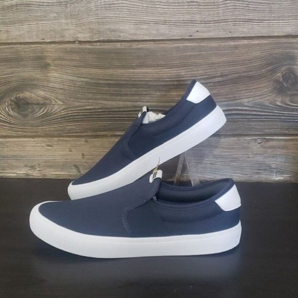 New Adidas Vulc Raid3R Skate Slip On‎ Navy Blue Laceless Shoes